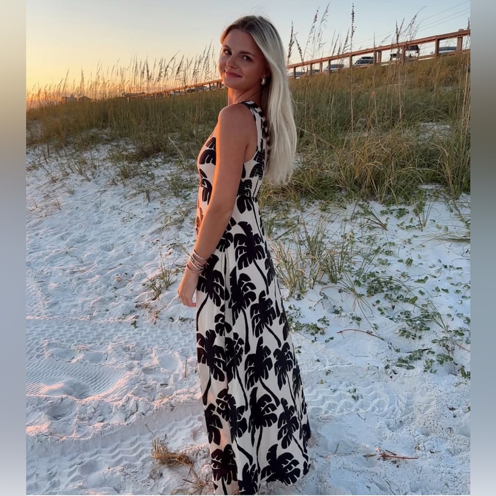 FARM Rio One-Shoulder Black and White Maxi Dress - Picture 2 of 11